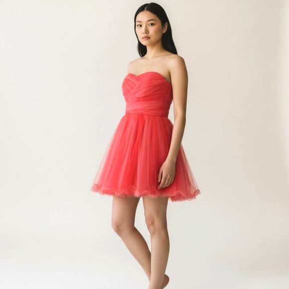 Masquerade ~ Watermelon Tulle Formal Party Dress 7/8 Valentines Barbie Fairy - Picture 1 of 9